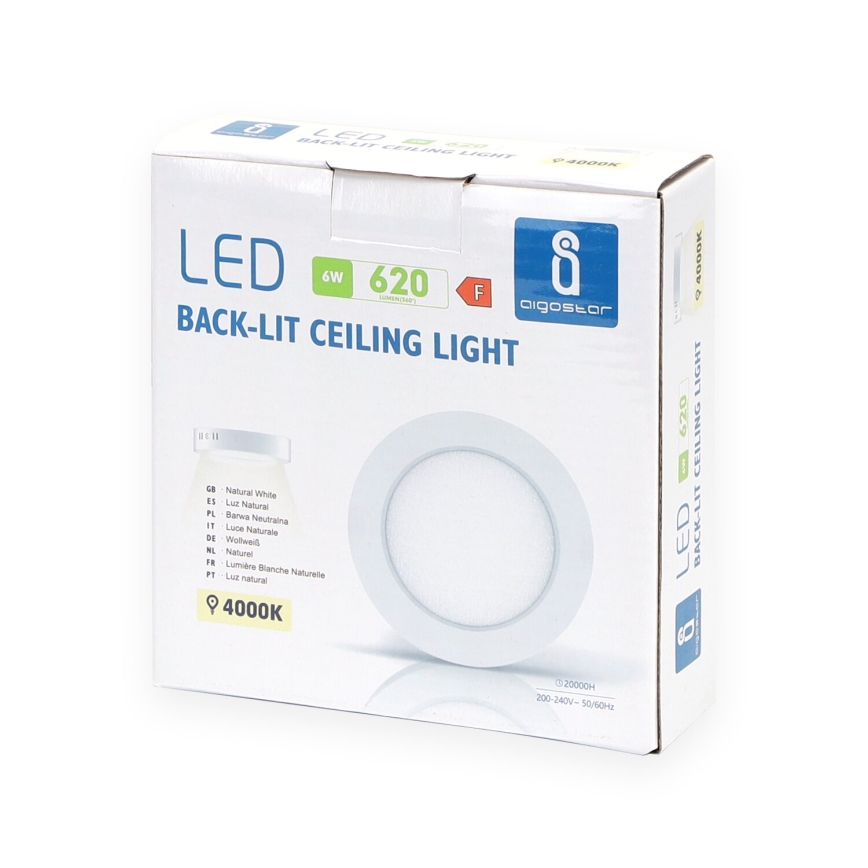 Aigostar - LED Stropní přisazené svítidlo LED/6W/230V pr. 12,3 cm 4000K bílá