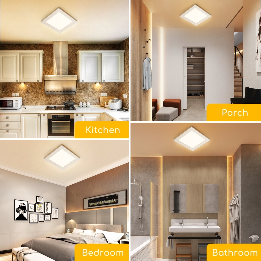 Aigostar - LED Stropní přisazené svítidlo LED/9W/230V 3000K 12,2x12,2 cm bílá