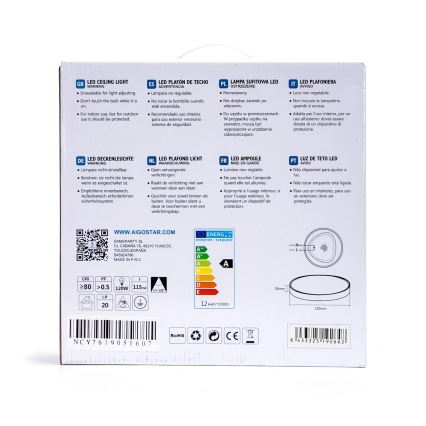 Aigostar - LED Stropní svítidlo LED/12W/230V 4000K pr. 23 cm bílá