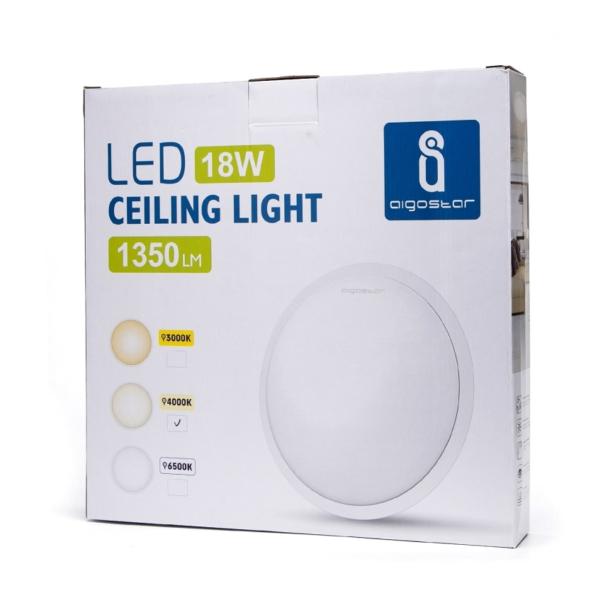 Aigostar - LED Stropní svítidlo LED/18W/230V 4000K bílá