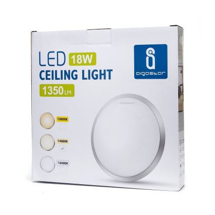 Aigostar - LED Stropní svítidlo LED/18W/230V 4000K matný chrom