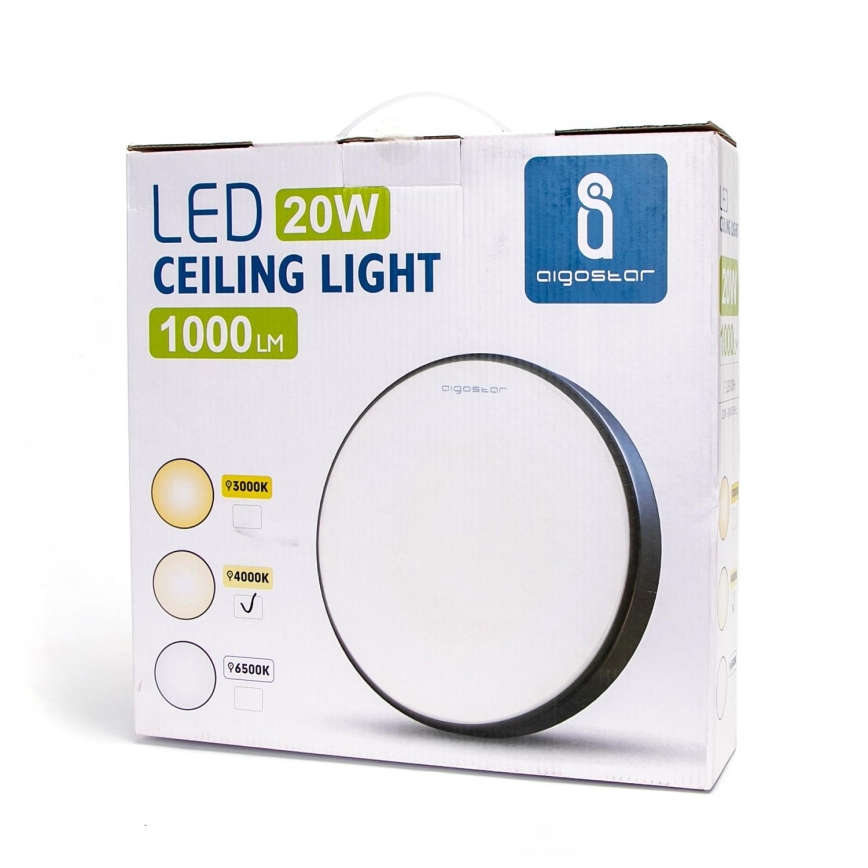 Aigostar - LED Stropní svítidlo LED/20W/230V 4000K pr. 30 cm šedá