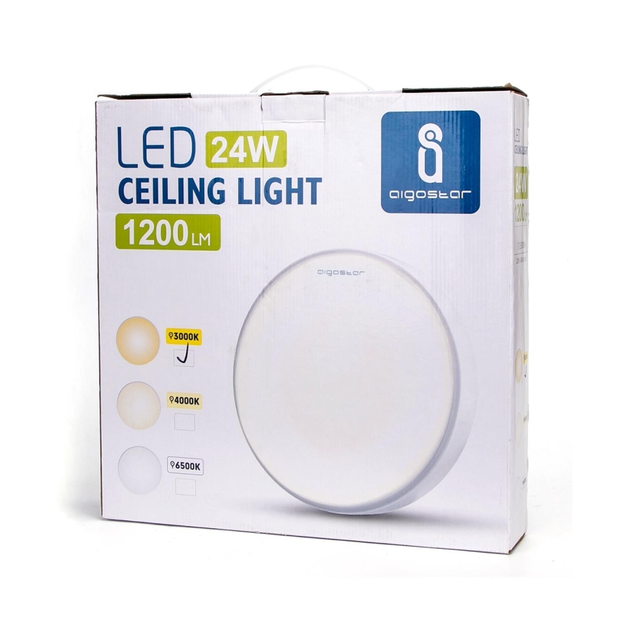 Aigostar - LED Stropní svítidlo LED/24W/230V 3000K pr. 40 cm bílá