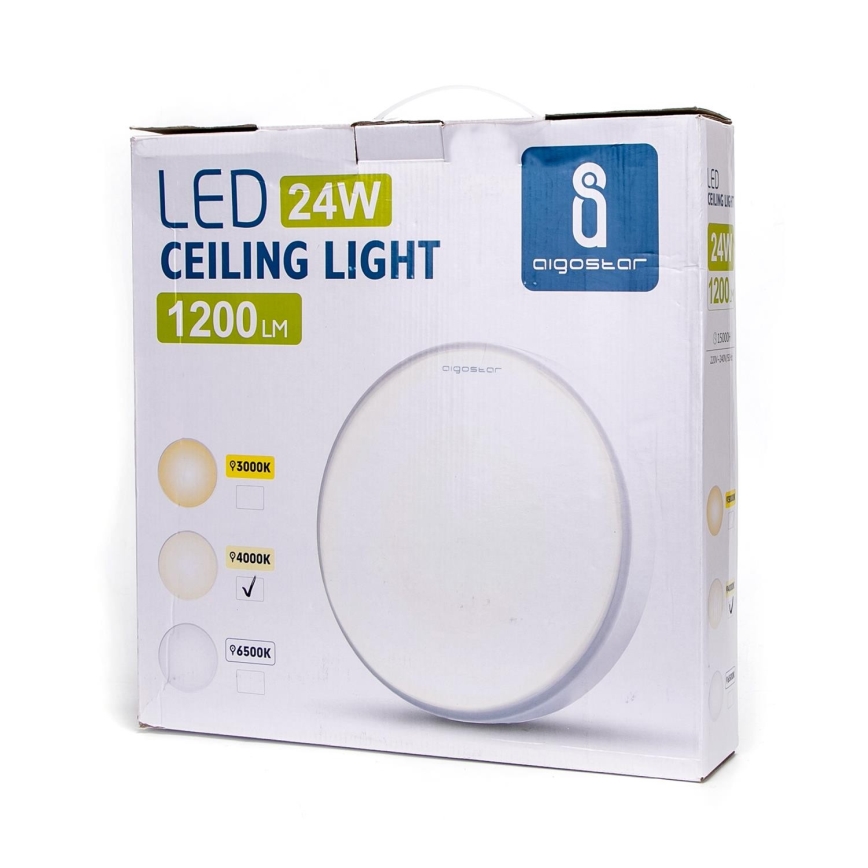 Aigostar - LED Stropní svítidlo LED/24W/230V 4000K pr. 40 cm bílá