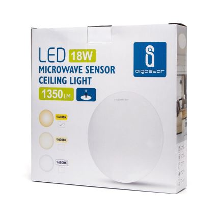 Aigostar - LED Stropní svítidlo se senzorem LED/18W/230V 3000K
