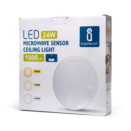 Aigostar - LED Stropní svítidlo se senzorem LED/24W/230V 3000K