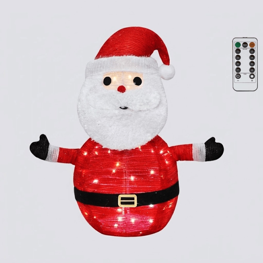 Aigostar - LED Vánoční venkovní dekorace 50xLED/3xAA 0,7m IP44 studená Santa Claus