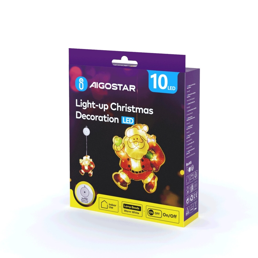 Aigostar - LED Vánoční dekorace LED/3xAAA Santa 20cm