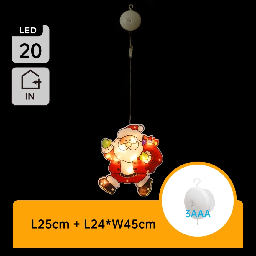 Aigostar - LED Vánoční dekorace LED/3xAAA Santa 45cm