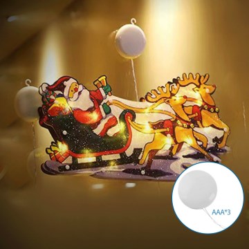 Aigostar - LED Vánoční dekorace LED/3xAAA Santa se soby 13,4cm