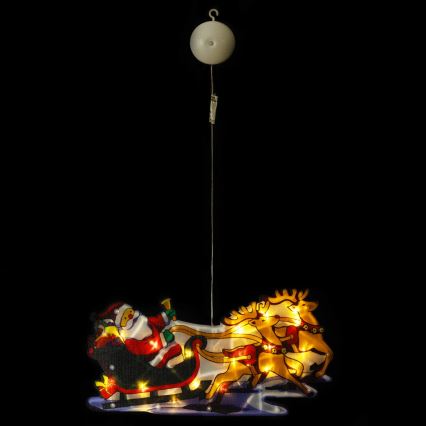 Aigostar - LED Vánoční dekorace LED/3xAAA Santa se soby 13,4cm