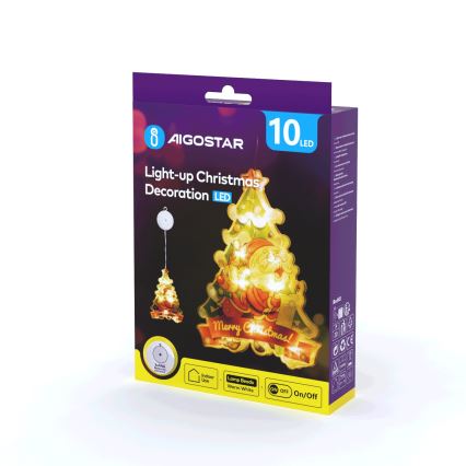 Aigostar - LED Vánoční dekorace LED/3xAAA stromeček 15cm