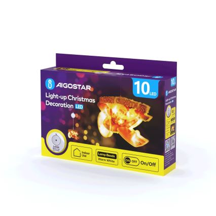 Aigostar - LED Vánoční dekorace LED/3xAAA vánoční letadlo 17cm