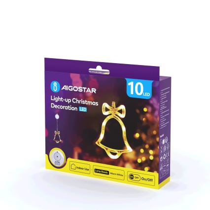 Aigostar - LED Vánoční dekorace LED/3xAAA zvonek 18cm