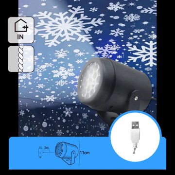 Aigostar - LED Vánoční projektor sněhových vloček LED/5W/230V studená bílá