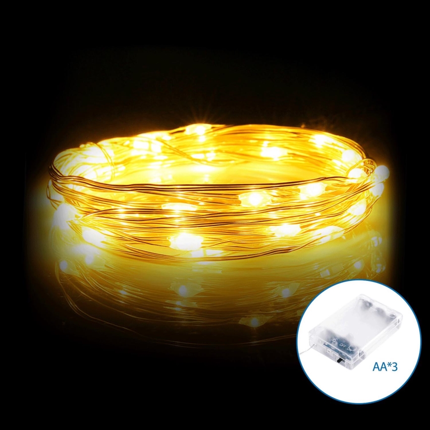 Aigostar - LED Vánoční řetěz 100xLED/3xAA 10,3m teplá bílá