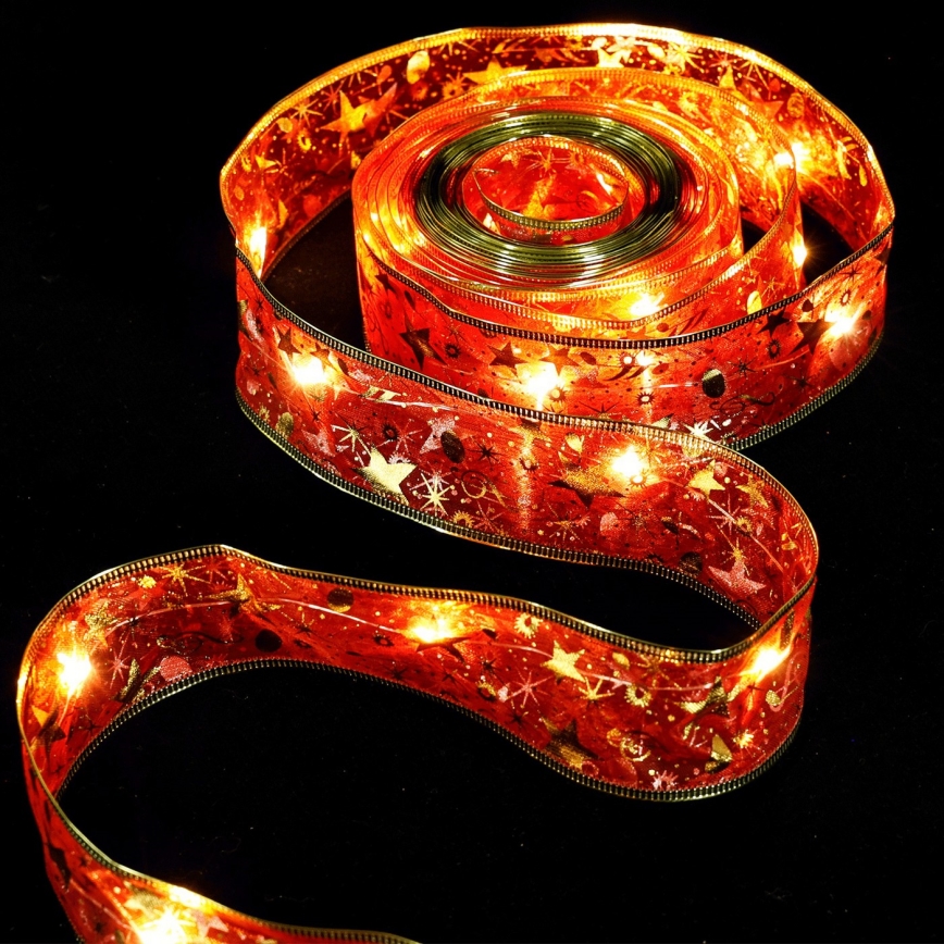 Aigostar - LED Vánoční řetěz 100xLED/3xAA 10 m teplá bílá červená