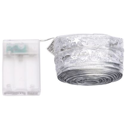 Aigostar - LED Vánoční řetěz 100xLED/3xAA 10 m teplá bílá stříbrná