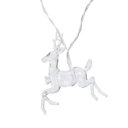 Aigostar - LED Vánoční řetěz 10xLED/3xAA 1,5m teplá bílá jeleni