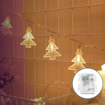 Aigostar - LED Vánoční řetěz 20xLED/3xAA 3,3m stromečky