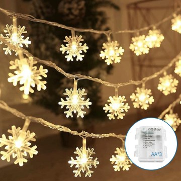 Aigostar - LED Vánoční řetěz 20xLED/3xAA 3,3m vločky