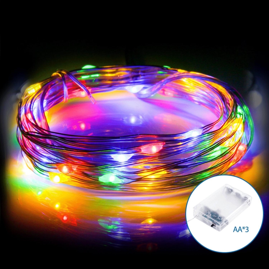 Aigostar - LED Vánoční řetěz 50xLED/3xAA 5,3m multicolor