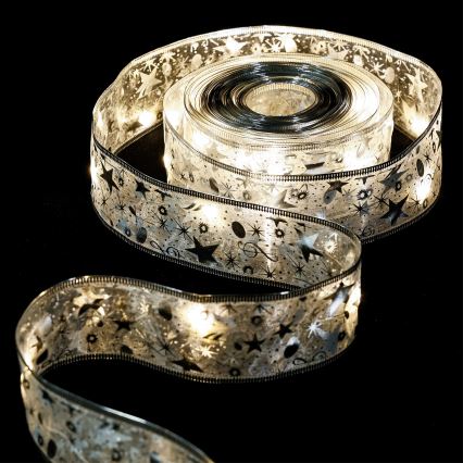 Aigostar - LED Vánoční řetěz 50xLED/3xAA 5 m teplá bílá stříbrná