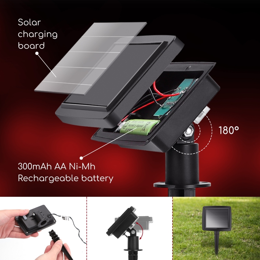 Aigostar - LED Vánoční solární řetěz 10xLED/3,8 m IP44 studená bílá 400 mAh
