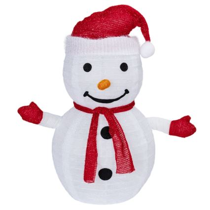 Aigostar - LED Vánoční venkovní dekorace 50xLED/3xAA 0,7m IP44 sněhulák + dálkové ovládání