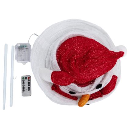 Aigostar - LED Vánoční venkovní dekorace 50xLED/3xAA 0,7m IP44 sněhulák + dálkové ovládání