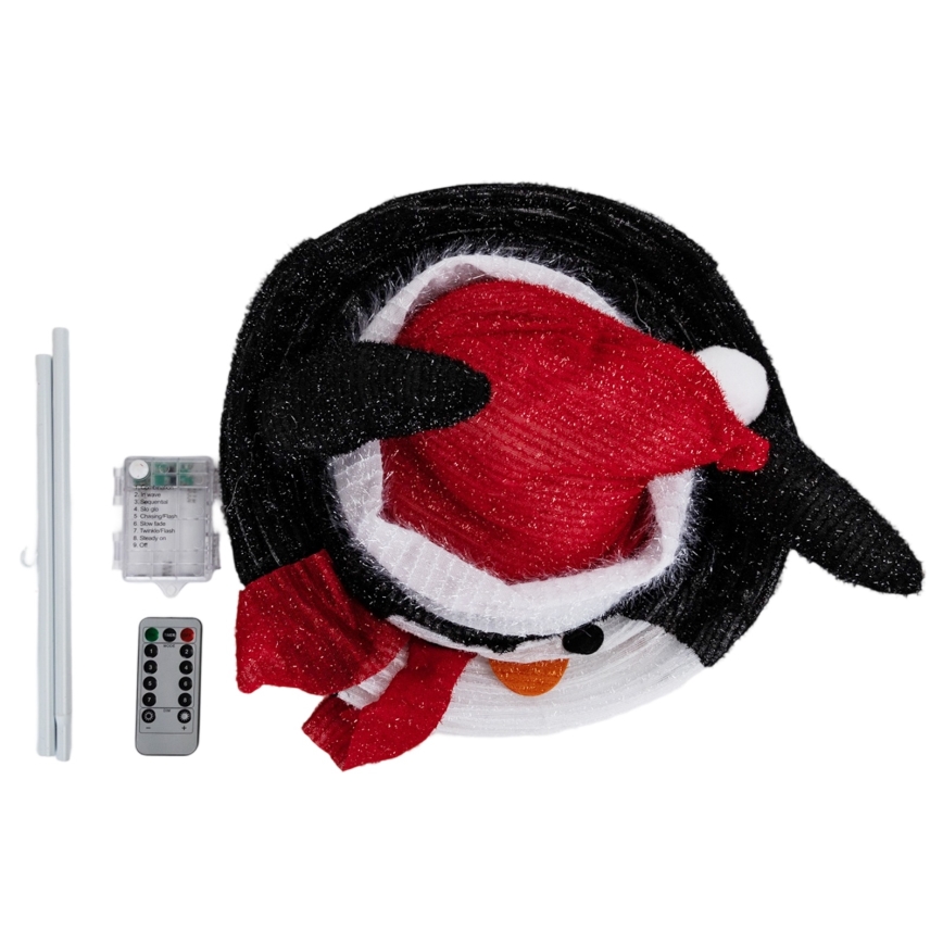 Aigostar - LED Vánoční venkovní dekorace 50xLED/3xAA 0,7m IP44 tučňák + dálkové ovládání