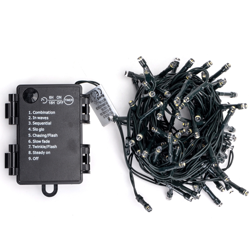 Aigostar - LED Venkovní  řetěz 100xLED/8 funkcí 3xAA 5,3 m IP44 multicolor