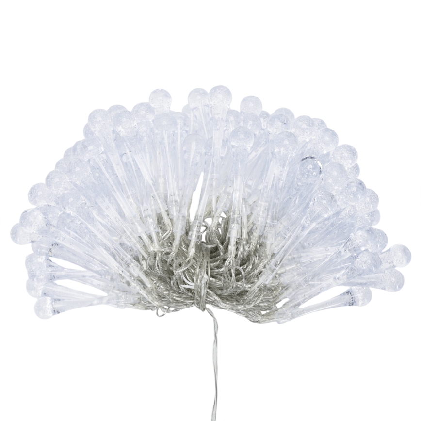 Aigostar - LED Venkovní vánoční řetěz 100xLED/8 funkcí 3xAA 10 m IP44 teplá bílá kapky