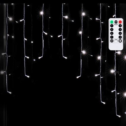 Aigostar - LED Venkovní vánoční řetěz 200xLED/6W/230V/8 funkcí 3x1m IP44 studená bílá + dálkové ovládání