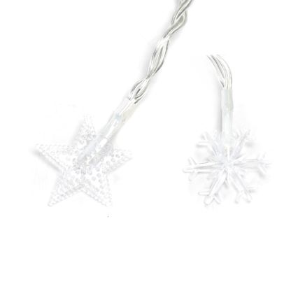 Aigostar - LED Venkovní vánoční řetěz 25xLED/8 funkcí 3xAA 2,5m IP44 teplá bílá hvězdy