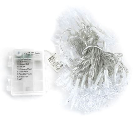 Aigostar - LED Venkovní vánoční řetěz 25xLED/8 funkcí 3xAA 2,5m IP44 teplá bílá hvězdy