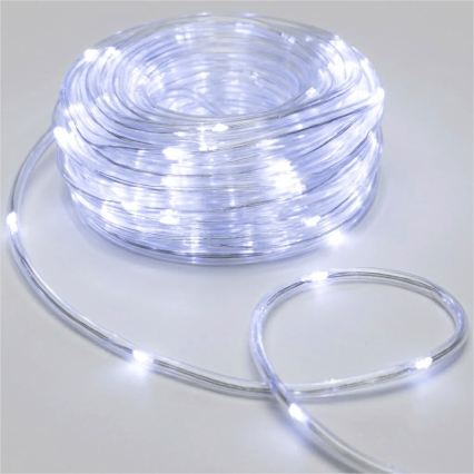 Aigostar - LED Venkovní vánoční řetěz 100xLED/8 funkcí 3xAA 10,3m IP44 studená bílá