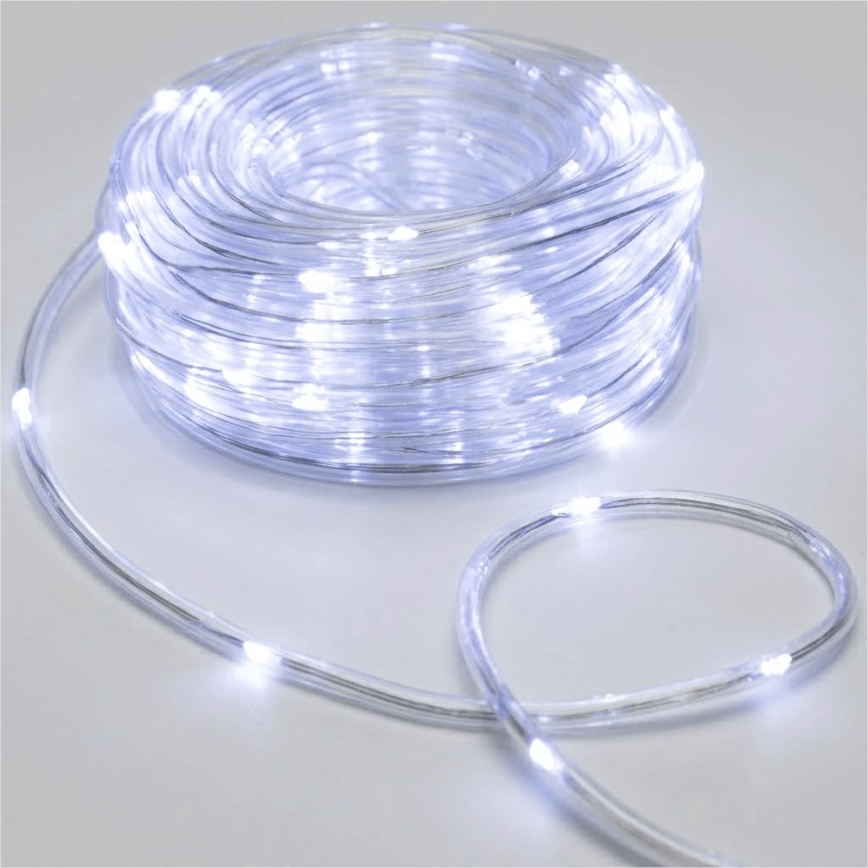 Aigostar - LED Venkovní vánoční řetěz 100xLED/8 funkcí 3xAA 10,3m IP44 studená bílá