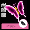 Aigostar - LED Venkovní dekorace 372xLED 60 cm IP44 motýl/růžová
