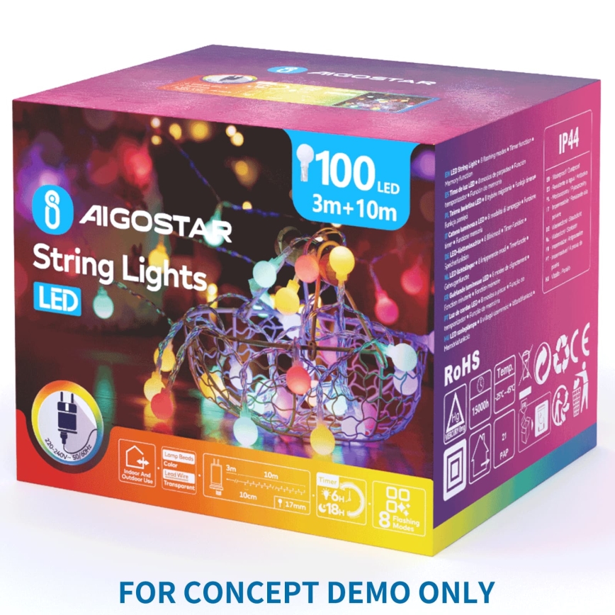 Aigostar - LED Venkovní dekorace 558xLED 90 cm IP44 motýl/růžová