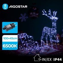 Aigostar - LED Venkovní dekorace LED/3,6W/31/230V 6500K 90/45cm IP44 sob se sáněmi