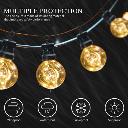 Aigostar - LED Venkovní dekorační řetěz 10xLED/8m IP44 teplá bílá