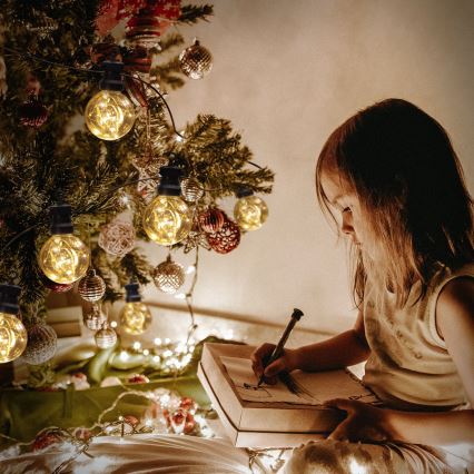 Aigostar - LED Venkovní dekorační řetěz 10xLED/8m IP44 teplá bílá