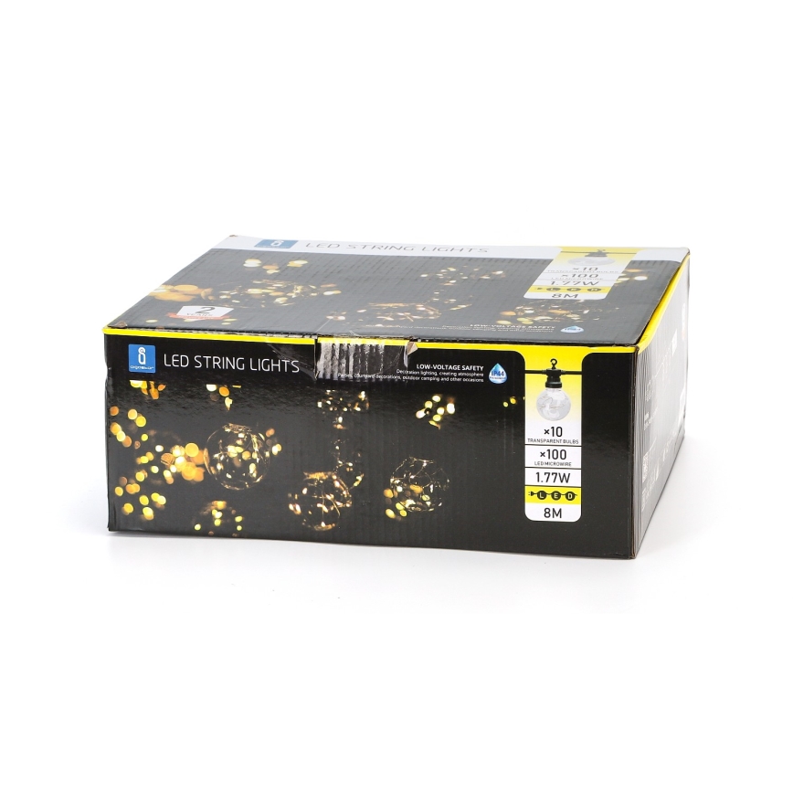 Aigostar - LED Venkovní dekorační řetěz 10xLED/8m IP44 teplá bílá