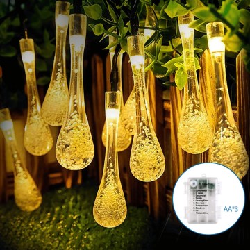 Aigostar -LED Venkovní dekorační řetěz 50xLED/8 funkcí 3xAA 5,3m IP44 teplá bílá