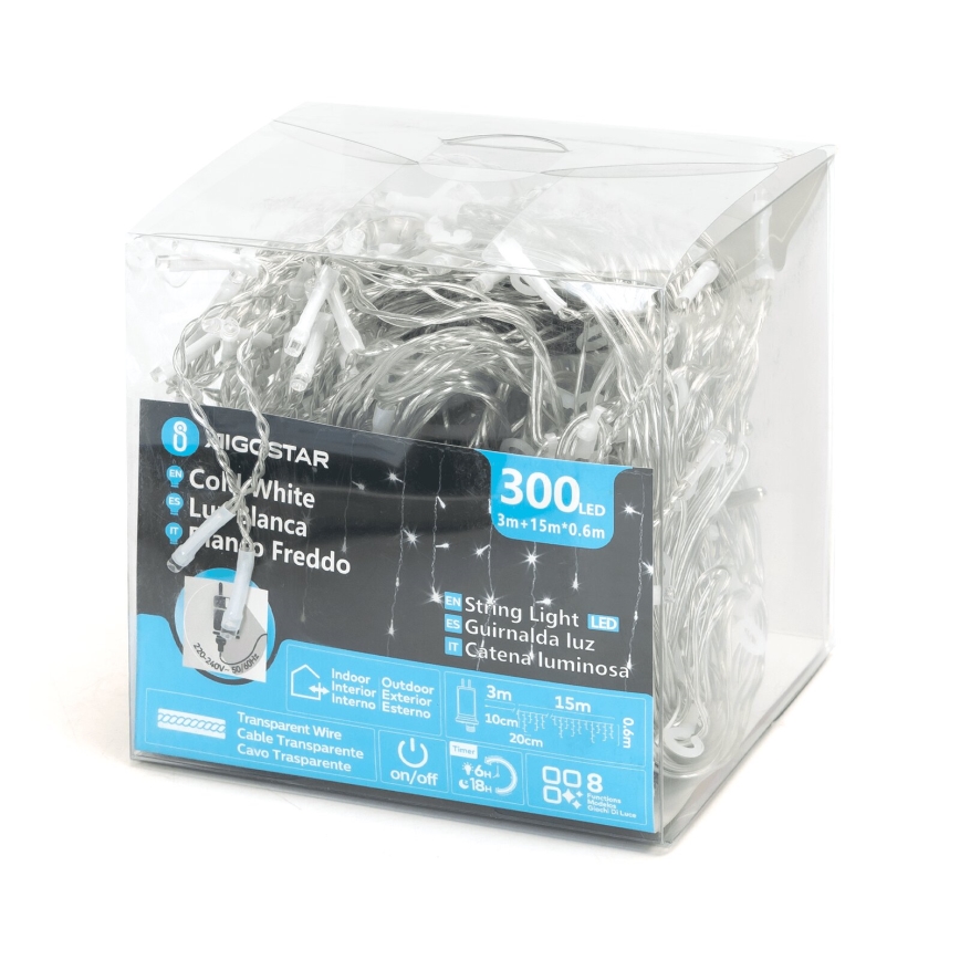 Aigostar - LED Venkovní dekorační řetěz 75xLED/6W/230V 15x0,6m IP44 studená bílá