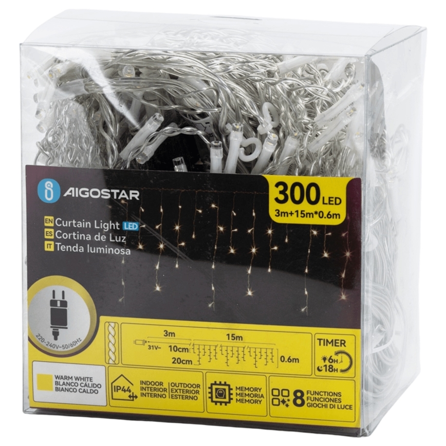 Aigostar - LED Venkovní dekorační řetěz 75xLED/6W/230V 15x0,6m IP44 teplá bílá