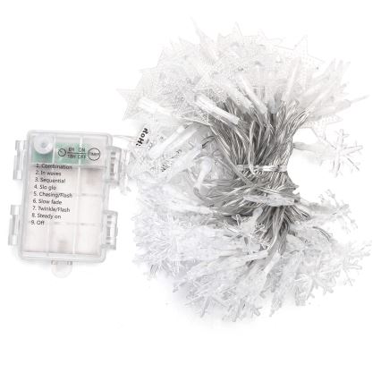 Aigostar - LED Venkovní  řetěz 100xLED/8 funkcí 3xAA 10 m IP44 studená bílá