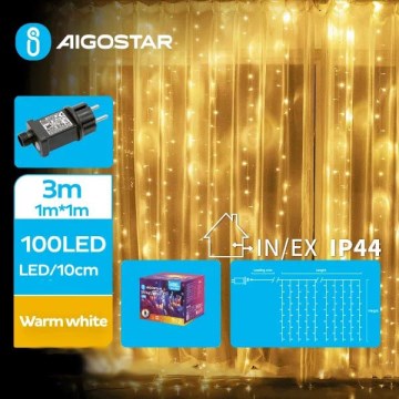 Aigostar - LED Venkovní  řetěz 100xLED/8 funkcí 4x1m IP44 teplá bílá