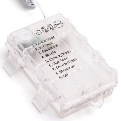 Aigostar -LED Venkovní  řetěz 150xLED/8 funkcí 3xAA 15,3m IP44 teplá bílá